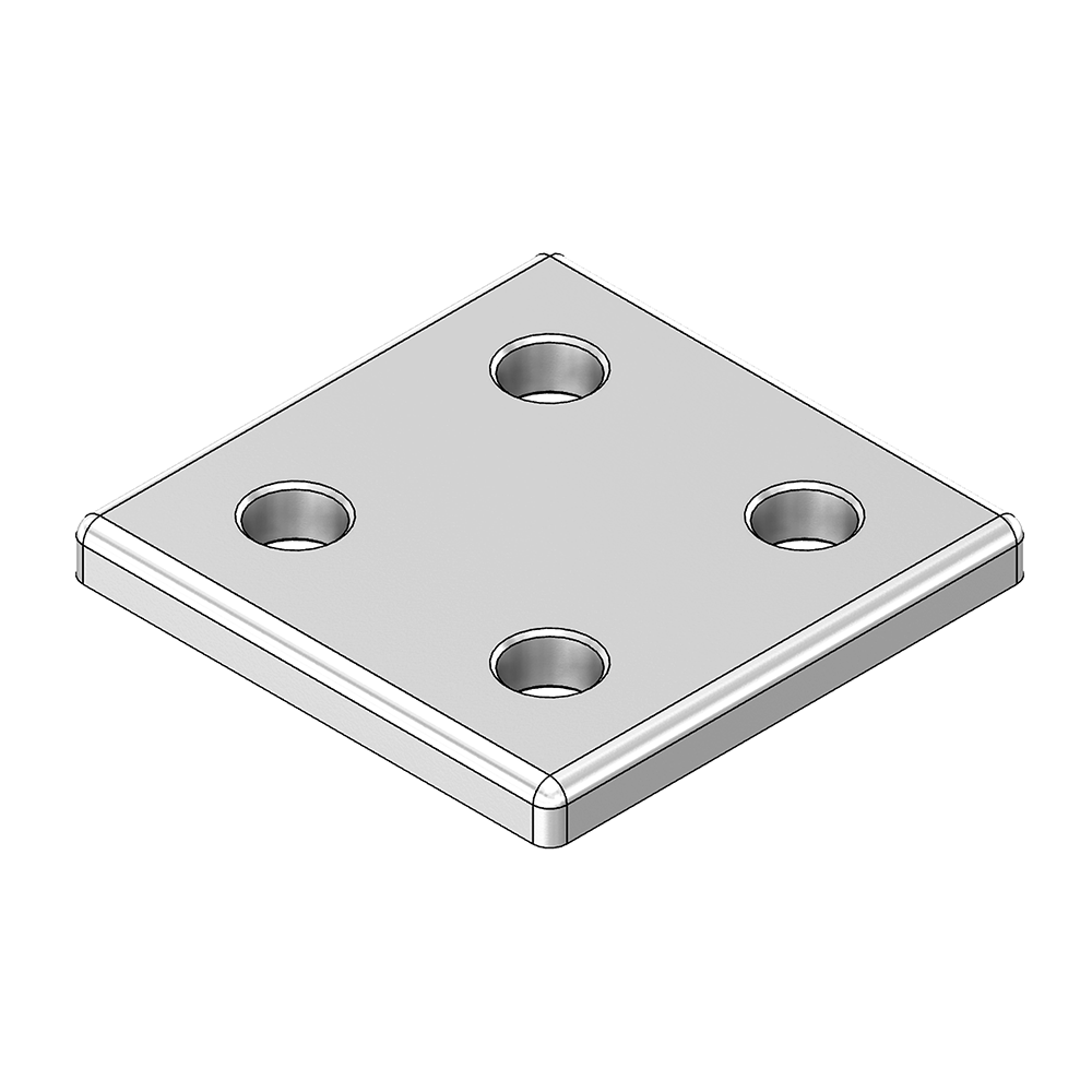 41-106-3 MODULAR SOLUTIONS ALUMINUM CONNECTING PLATE<BR>60MM X 60MM FLAT W/HARDWARE